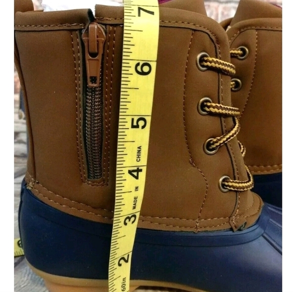 New Tommy Hilfiger Ryan Duck Boots Blue and Cognac size 5 - Picture 9 of 10